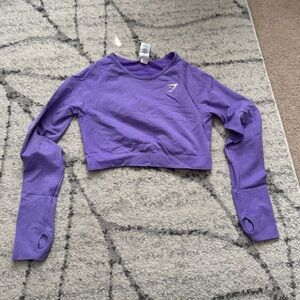 Gymshark Purple Long Sleeve Crop Top